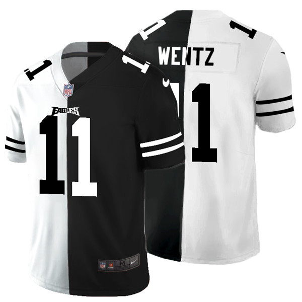 Men's New England Patriots #11 Julian Edelman Black & White NFL Split Limited Stitched Jersey Men's New England Patriots #11 Julian Edelman Black & White NFL Split Limited Stitched Jersey